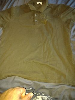 Versace Green Medusa Embroidered Cotton Polo T-Shirt