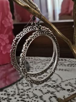 Silverware hoop earrings 
