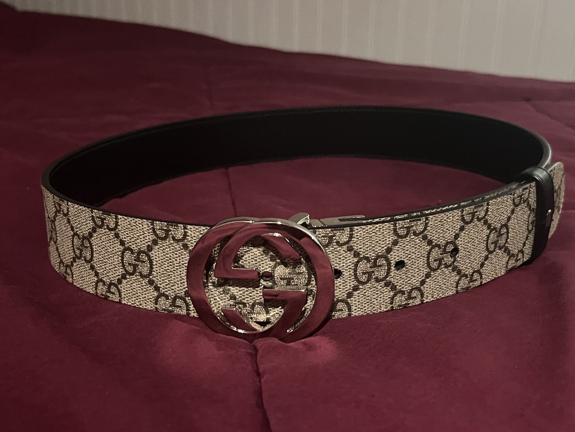 Gucci Reversible GG Supreme Belt Beige/Ebony 80/32