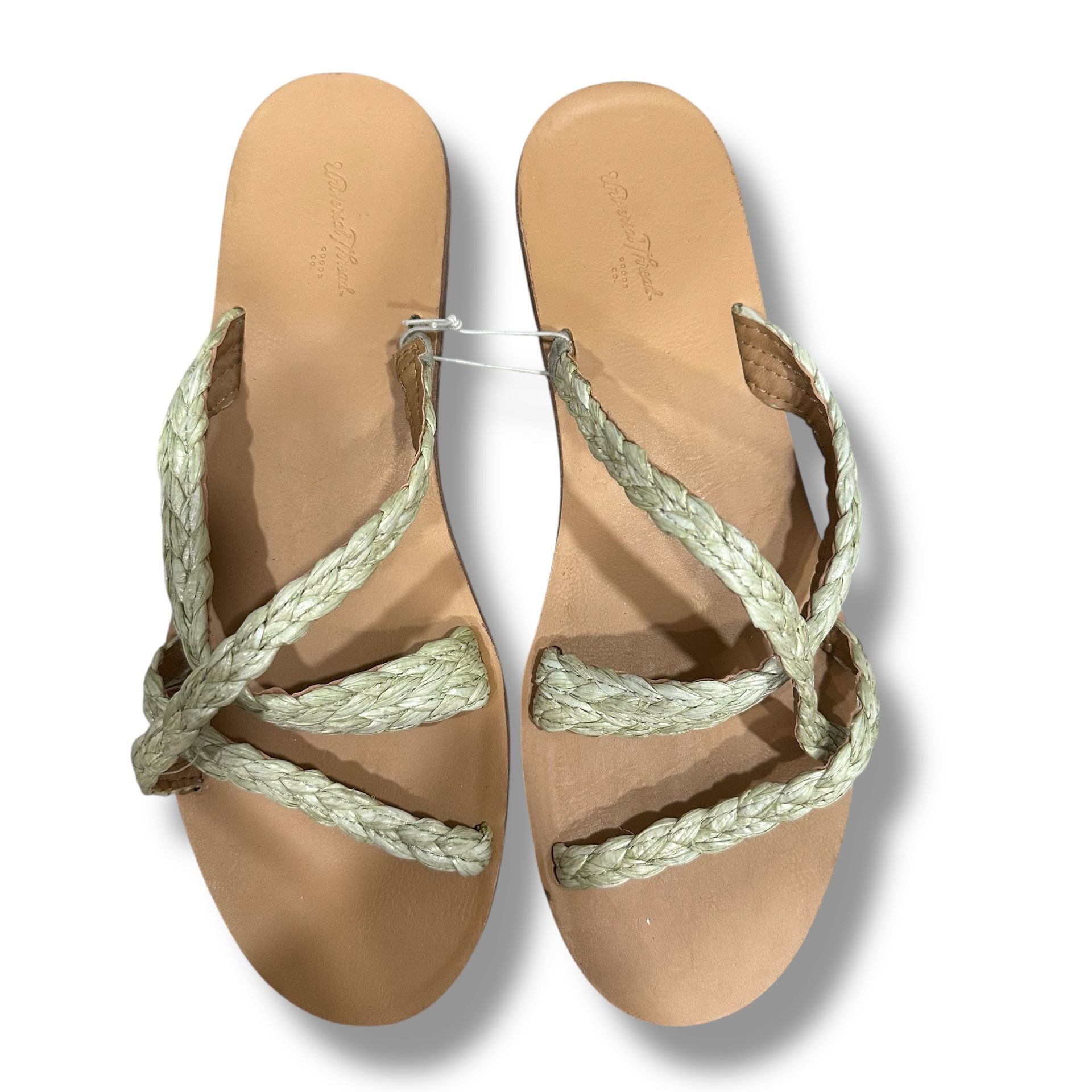 Universal Thread Opal Slide-on Braided Sage Green Flat Sandals size 8.5