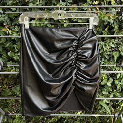 Synthetic Leather Mini Skirt