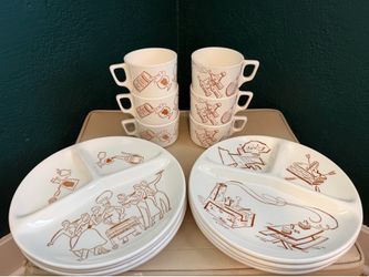 Vintage Mid Century BBQ dish set