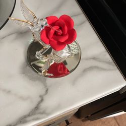Hand Blown Glass With Rose