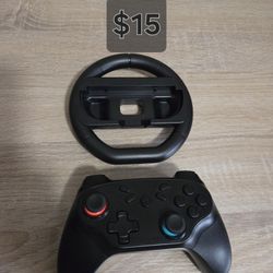New Controller For Nintendo Switch & Joy Con Steering Wheel Adaptor 