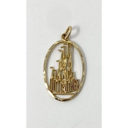 Disney Magic Kingdom Cinderella Castle 14K Solid Yellow Gold Pendant Charm