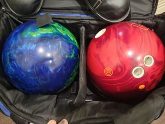 Two Bowling Balls with Bag