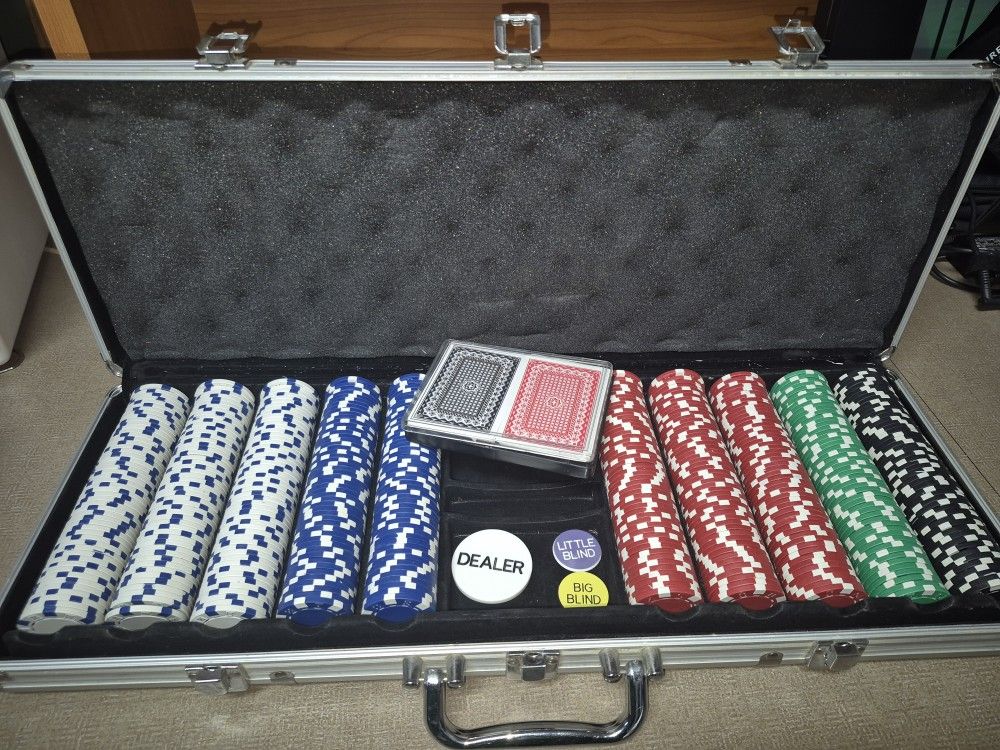 Poker Chip Set In Metal Case