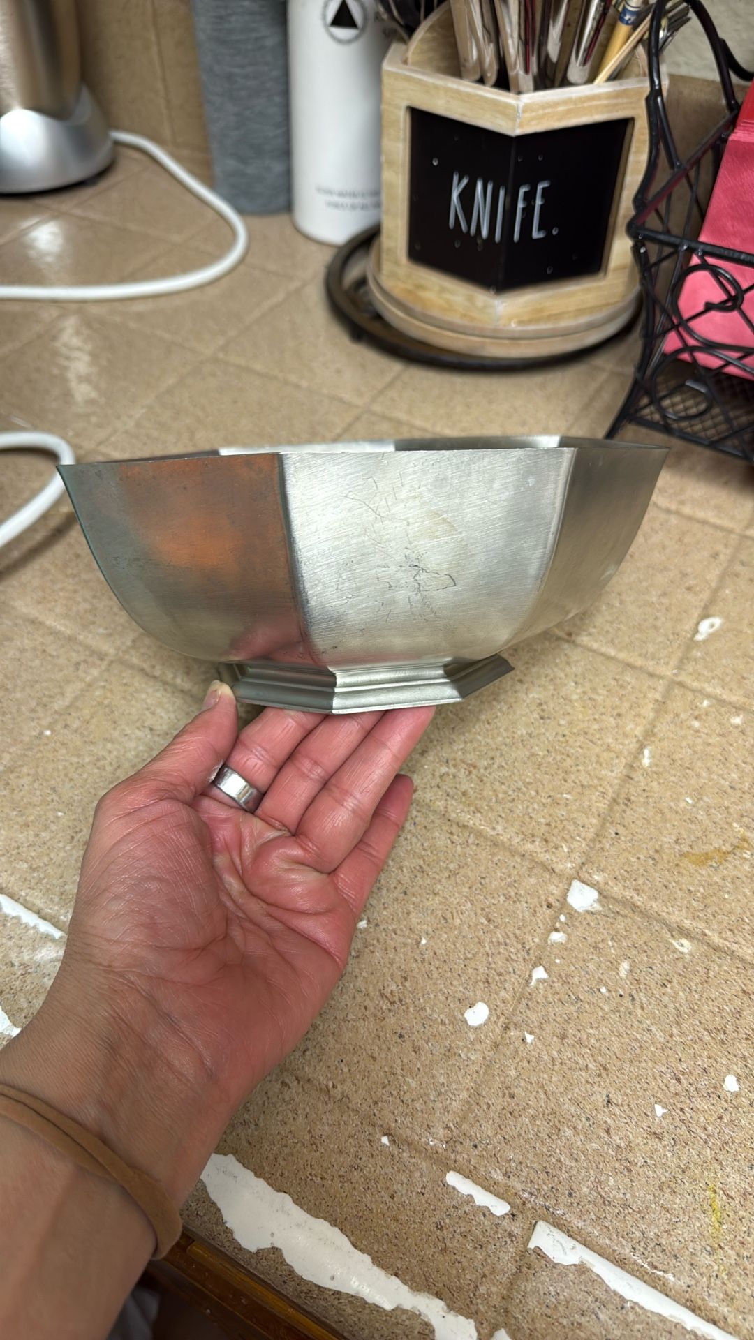 Gorham Pewter Bowl -PH6-Octogonal