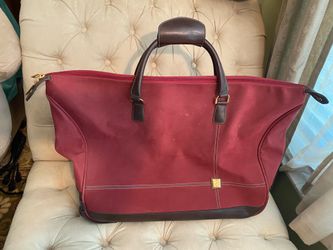 Rolling duffel bag Diane Von Furstenberg burgundy rolling duffel canvas suede