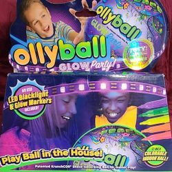 Ollyball Glow Party Inflatable Ball, Glow-in-the-Dark with LED Blacklight, 12" For All Ages