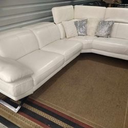 SECTIONAL GENUINE LEATHER RECLINER ELECTRIC WHITE COLOR.. DELIVERY SERVICE AVAILABLE ✅💥🚚