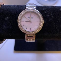 Silver Fossil Watch 