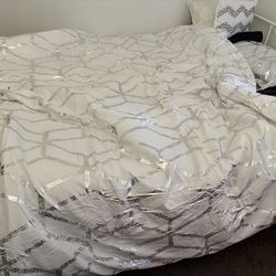 Memory foam Queen mattress with bed and table for TV and for other use