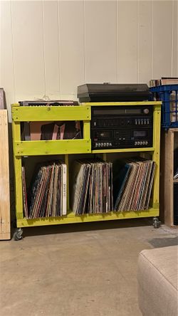 Vinyl Record Player Shelf Rack Storage Cart