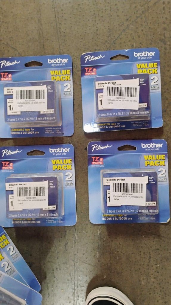 Brother - P Touch Black On White Tape