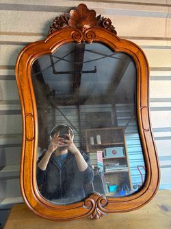 Ornate Carved Wood Wall Mirror