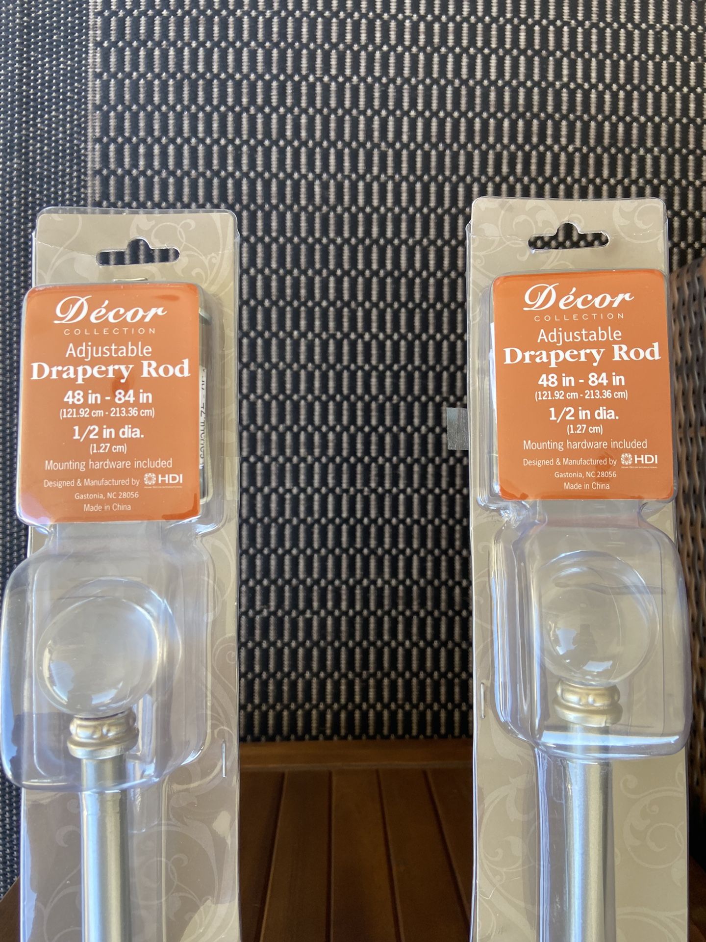 2 Decor Collection Adjustable Drapery Rod - 48 In - 84 In. Brand new and still in box.   