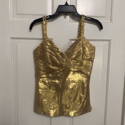 New Gold Lamme Blouse Sz 4