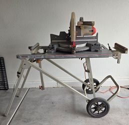 Rigid miter saw with foldable table