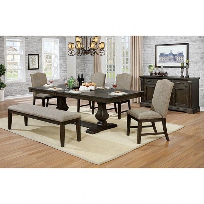 Brand New Espresso & Warm Grey 6pc Formal Dining Table Set