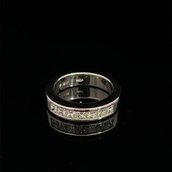 14k White Gold Diamond Band