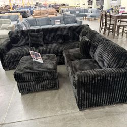 New Black Sectional 