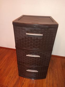 Sterilite Brown 3 drawer plastic storage cart