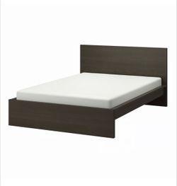 IKEA Queen Malm bed Frame/2 BRIMNES Nightstand & 2 lamps OAK