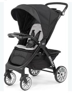 Black Chicco Bravo Quick-Fold Stroller
