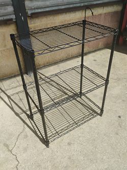3-tier black wire storage shelving unit