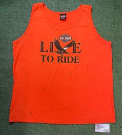 Vintage I like to ride Harley Davidson orange Tacoma tank top