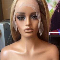 250% Density 22" Blonde Naturally Body Wave Human Hair Wig, 13x6 HD Lace Front
