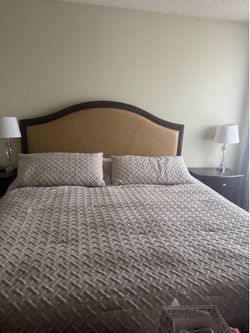 California King Bed with Dresser with Mirror and Nightstands