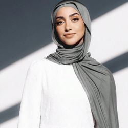 2pcs Set: Jersey Matching Hijab & Undercap Set, Solid Color, Soft Breathable Modal Fabric - 1pc Tube Style Hijab Cap + 1pc Lightweight Modal Scarf, Su