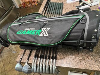 Arnold Palmer, Female, Irons with unbranded Metal Woods, women’s length,  includes Top Flight Bag, and Choice of Putter all for $149