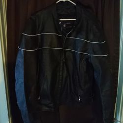 Genuine Leather Motorcycle Jacket L. Mens