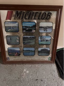 Vintage Michelob Golf Mirror / Bar Sign