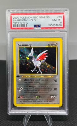 Pokemon TCG Skarmory 13/111 Neo Genesis 1st Ed Holo Rare PSA 8 2000
