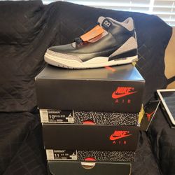 Jordan Black Cement 3 Sz 10,10.5, 11, 9