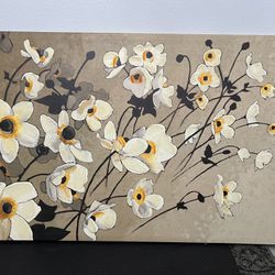 Anemones Japonaises Blancs  White Flowers  art on canvas 24x36