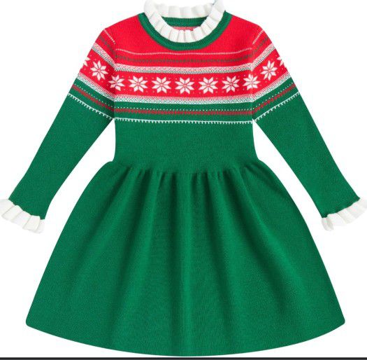 RAISEVERN Toddler Christmas Sweater Dress