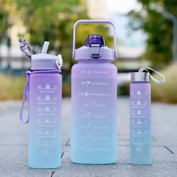 Botellas De Agua Motivacionales, Con Marcador De Tiempo 