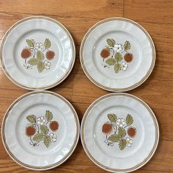 Vintage Americana Hearthside Berries’n Cream 7.75” salad plates set of 4