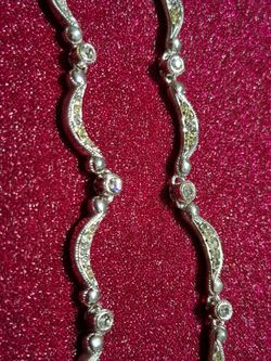 Necklace * Silver tone/ CZ's in 2 colors/