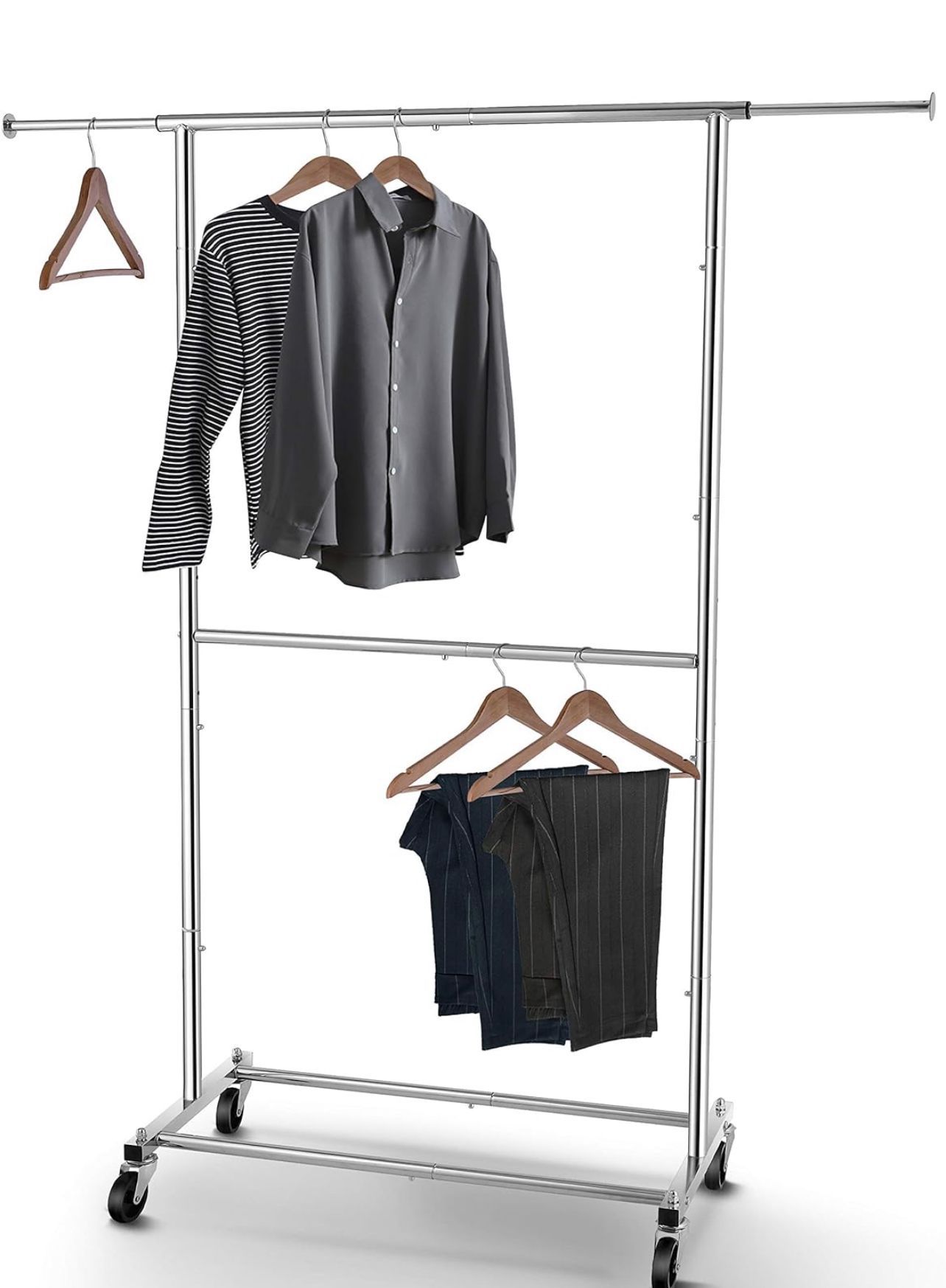 Double bar clothes rack