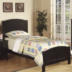 Twin Size Bed Frame With Euro Pillow Top Mattress