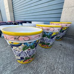 Set Of 3 Talavera Pots 10” Tall 9” Tall And 8” Tall $75 Full Set