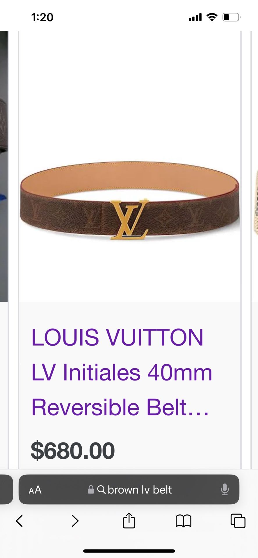 Louis Vuitton Initials Belt