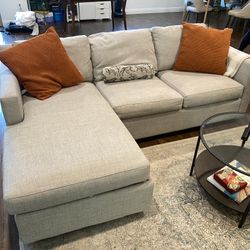Crate & Barrel Barrett II 91" Reversible Storage Chaise Lounge Sectional Sofa – Gently Used