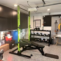 Rouge Squat Rack, Spotter & Bar